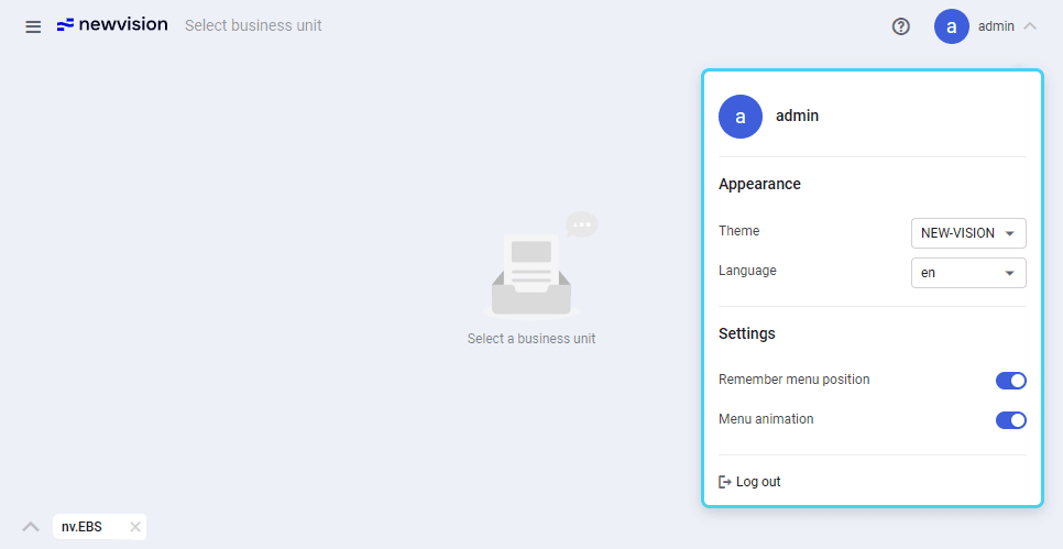 nv.EBS: User Settings